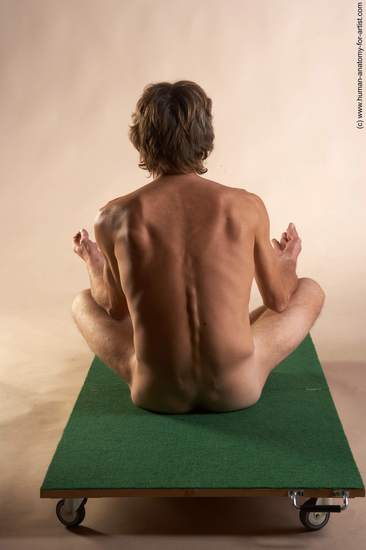 Nude Man White Sitting poses - simple Slim Short Grey Sitting poses - ALL Realistic