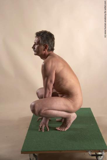 Nude Man White Slim Short Grey Sitting poses - ALL Realistic