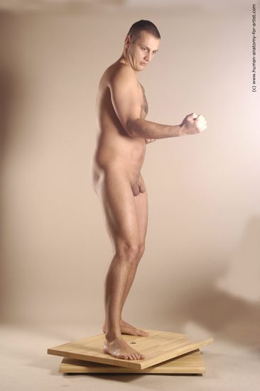 Nude Martial art Man White Standing poses - ALL Average Short Brown Standing poses - simple Realistic