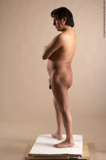 Nude Man Another Standing poses - ALL Chubby Short Black Standing poses - simple Realistic