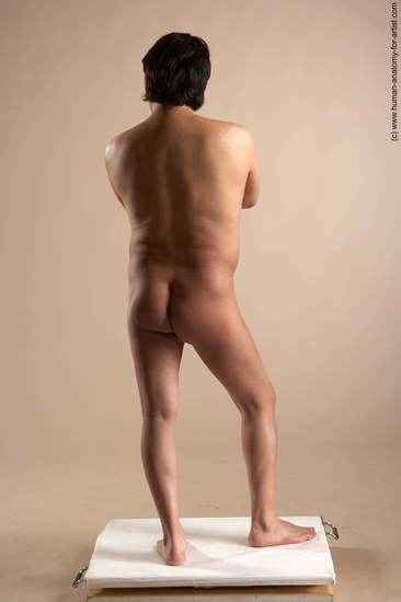 Nude Man Another Standing poses - ALL Chubby Short Black Standing poses - simple Realistic