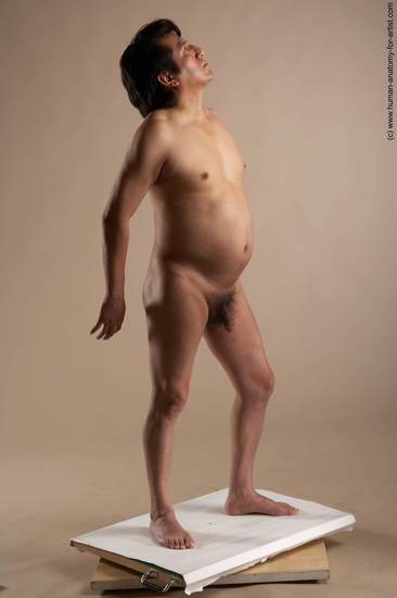 Nude Man Another Standing poses - ALL Chubby Short Black Standing poses - simple Realistic