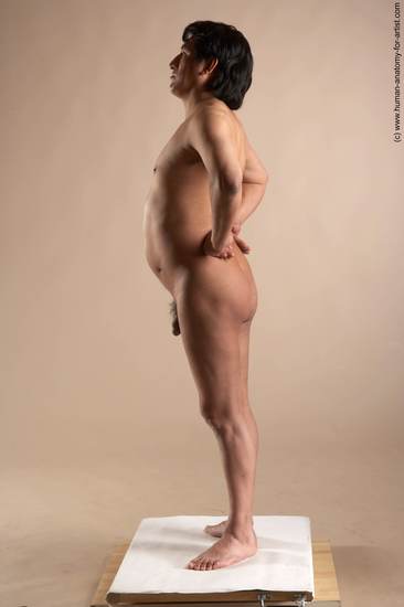 Nude Man Another Standing poses - ALL Chubby Short Black Standing poses - simple Realistic