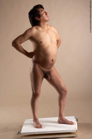 Nude Man Another Standing poses - ALL Chubby Short Black Standing poses - simple Realistic