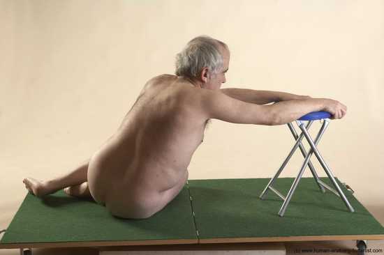 Nude Man White Sitting poses - simple Average Bald Grey Sitting poses - ALL Realistic