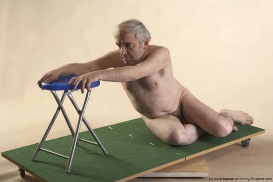 Nude Man White Sitting poses - simple Average Bald Grey Sitting poses - ALL Realistic