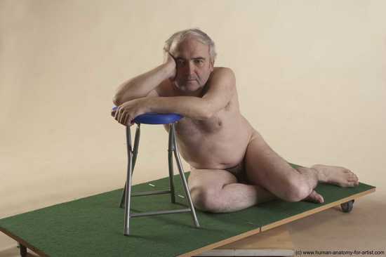 Nude Man White Sitting poses - simple Average Bald Grey Sitting poses - ALL Realistic