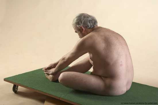 Nude Man White Sitting poses - simple Average Bald Grey Sitting poses - ALL Realistic