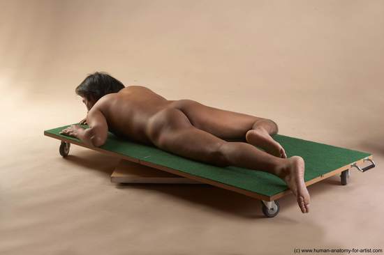 Nude Man Another Laying poses - ALL Slim Medium Laying poses - on side Black Realistic