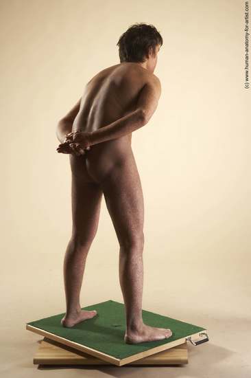 Nude Man White Standing poses - ALL Slim Short Brown Standing poses - simple Realistic