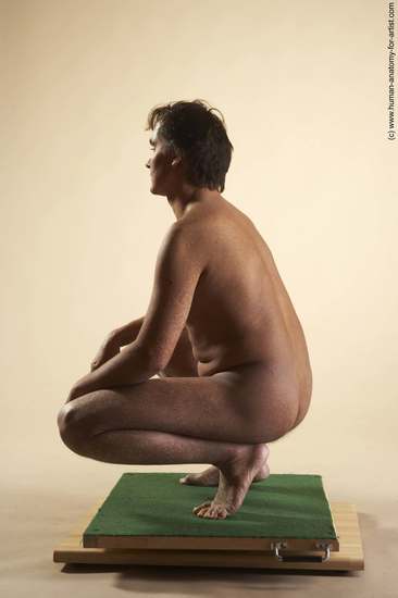 Nude Man White Laying poses - ALL Slim Short Brown Laying poses - on stomach Realistic