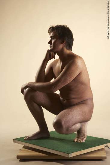 Nude Man White Laying poses - ALL Slim Short Brown Laying poses - on stomach Realistic