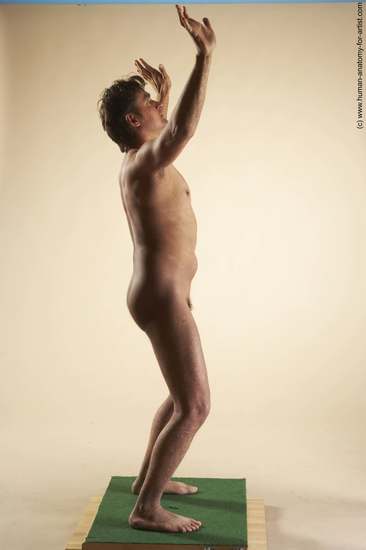 Nude Man White Standing poses - ALL Slim Short Brown Standing poses - simple Realistic