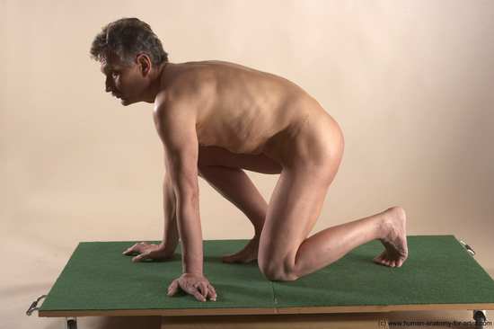 Nude Man White Kneeling poses - ALL Slim Short Grey Kneeling poses - on one knee Realistic