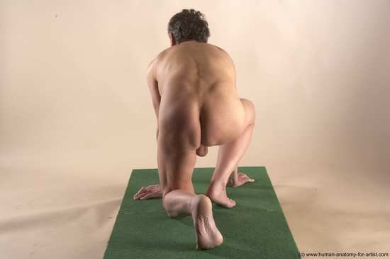 Nude Man White Kneeling poses - ALL Slim Short Grey Kneeling poses - on one knee Realistic