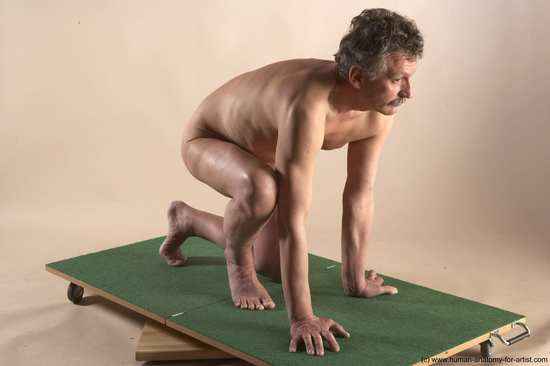 Nude Man White Kneeling poses - ALL Slim Short Grey Kneeling poses - on one knee Realistic