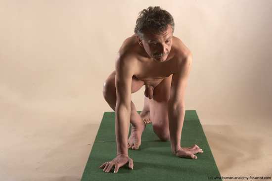 Nude Man White Kneeling poses - ALL Slim Short Grey Kneeling poses - on one knee Realistic