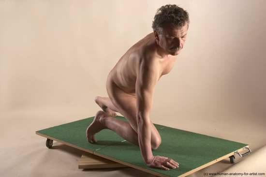 Nude Man White Kneeling poses - ALL Slim Short Grey Kneeling poses - on one knee Realistic