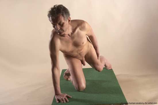 Nude Man White Kneeling poses - ALL Slim Short Grey Kneeling poses - on one knee Realistic