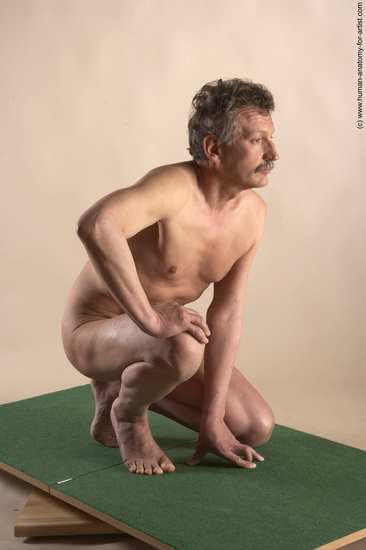 Nude Man White Kneeling poses - ALL Slim Short Grey Kneeling poses - on one knee Realistic