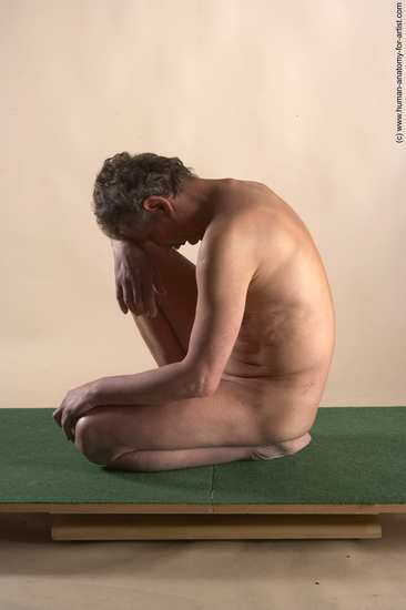 Nude Man White Kneeling poses - ALL Slim Short Grey Kneeling poses - on one knee Realistic