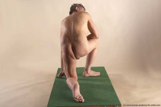 Nude Man White Kneeling poses - ALL Slim Short Grey Kneeling poses - on one knee Realistic