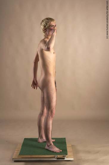 Nude Man White Standing poses - ALL Slim Short Blond Standing poses - simple Realistic