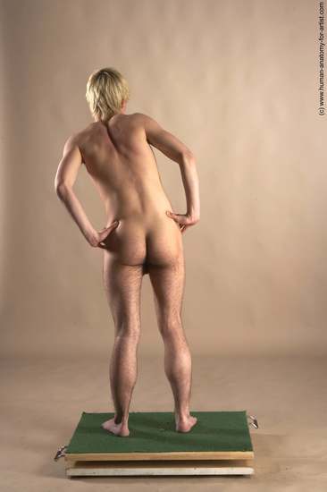 Nude Man White Standing poses - ALL Slim Short Blond Standing poses - simple Realistic