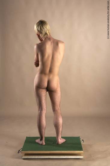 Nude Man White Standing poses - ALL Slim Short Blond Standing poses - simple Realistic