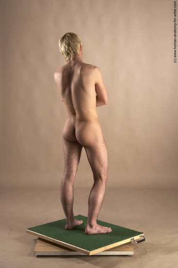 Nude Man White Standing poses - ALL Slim Short Blond Standing poses - simple Realistic