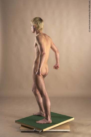 Nude Man White Standing poses - ALL Slim Short Blond Standing poses - simple Realistic