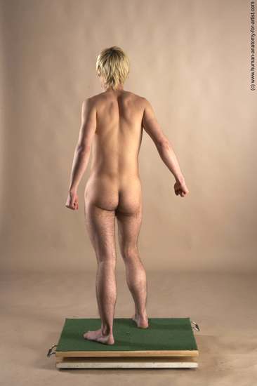 Nude Man White Standing poses - ALL Slim Short Blond Standing poses - simple Realistic