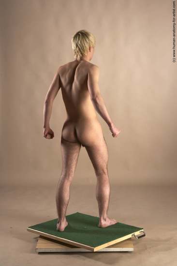 Nude Man White Standing poses - ALL Slim Short Blond Standing poses - simple Realistic