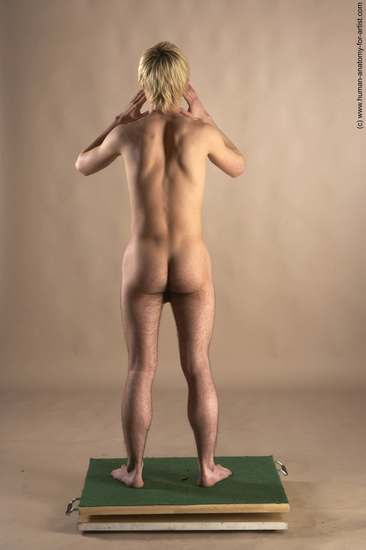 Nude Man White Standing poses - ALL Slim Short Blond Standing poses - simple Realistic