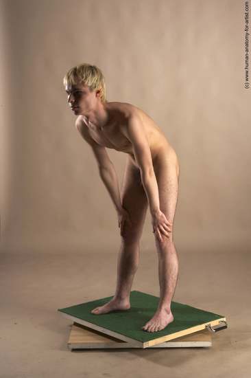 Nude Man White Standing poses - ALL Slim Short Blond Standing poses - simple Realistic