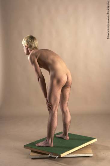 Nude Man White Standing poses - ALL Slim Short Blond Standing poses - simple Realistic