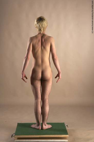 Nude Man White Standing poses - ALL Slim Short Blond Standing poses - simple Realistic