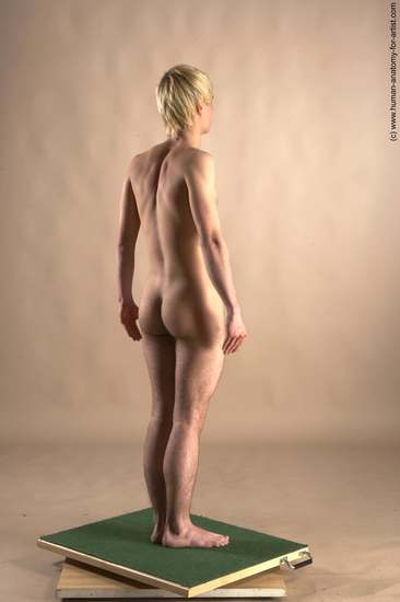 Nude Man White Standing poses - ALL Slim Short Blond Standing poses - simple Realistic