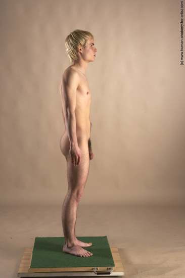 Nude Man White Standing poses - ALL Slim Short Blond Standing poses - simple Realistic