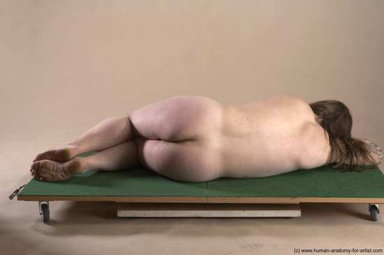 Nude Man White Laying poses - ALL Average Long Brown Laying poses - on side Realistic