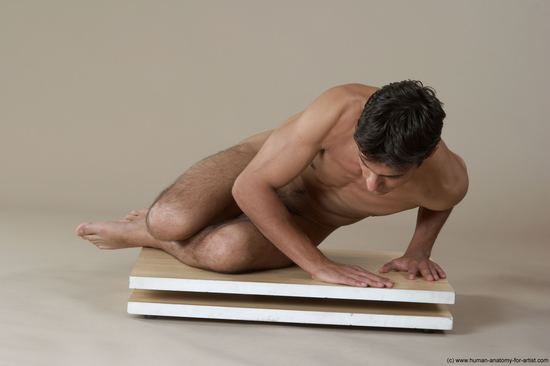 Nude Man White Sitting poses - simple Slim Short Black Sitting poses - ALL Realistic