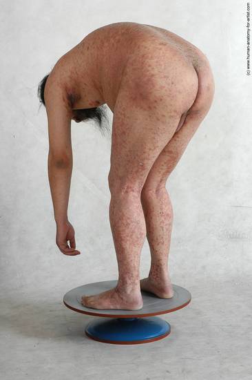 and more Nude Man Asian Standing poses - ALL Chubby Bald Standing poses - knee-bend Black Realistic