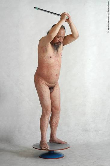 and more Nude Man Asian Standing poses - ALL Chubby Bald Black Standing poses - simple Realistic