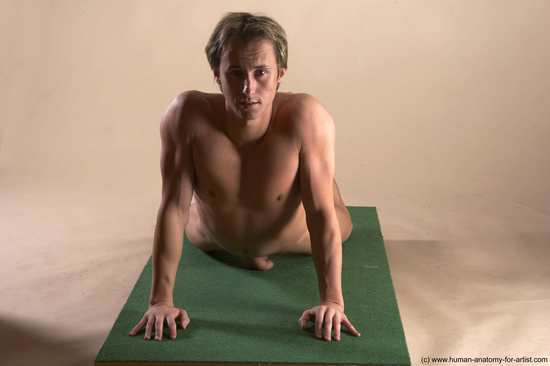 Nude Man White Sitting poses - simple Athletic Short Brown Sitting poses - ALL Realistic