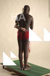 Underwear Woman - Man Black Standing poses - ALL Average Bald Standing poses - simple Academic