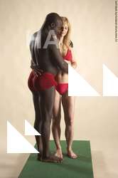 Underwear Woman - Man Black Standing poses - ALL Average Bald Standing poses - simple Academic