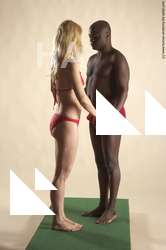 Underwear Woman - Man Black Standing poses - ALL Average Bald Standing poses - simple Academic