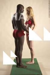 Underwear Woman - Man Black Standing poses - ALL Average Bald Standing poses - simple Academic