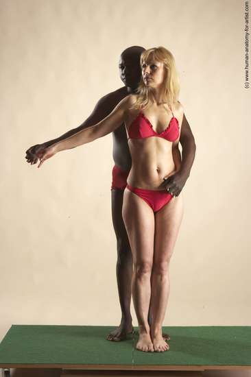 Underwear Woman - Man Black Standing poses - ALL Average Bald Standing poses - simple Academic