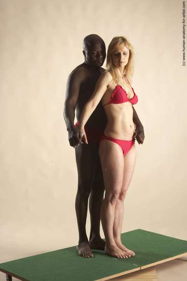 Underwear Woman - Man Black Standing poses - ALL Average Bald Standing poses - simple Academic